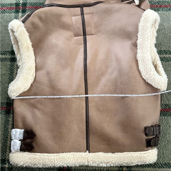 Zara Limited Edition pearlized brown coated double faced vest w buckles - NWOT M - Picture 13 of 15
